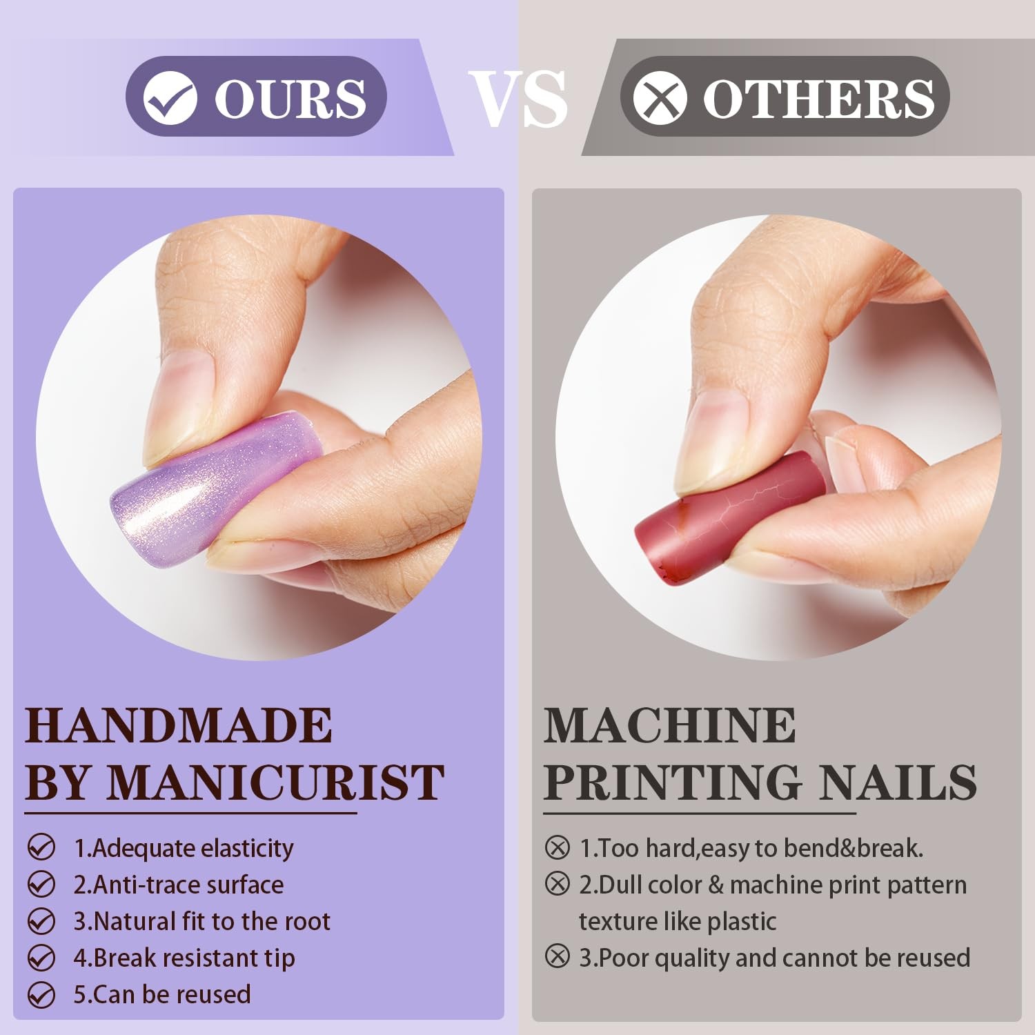Gel Press on Nails Short,Pink Matte Medium Squoval Fake Nails Non-breakable a…
