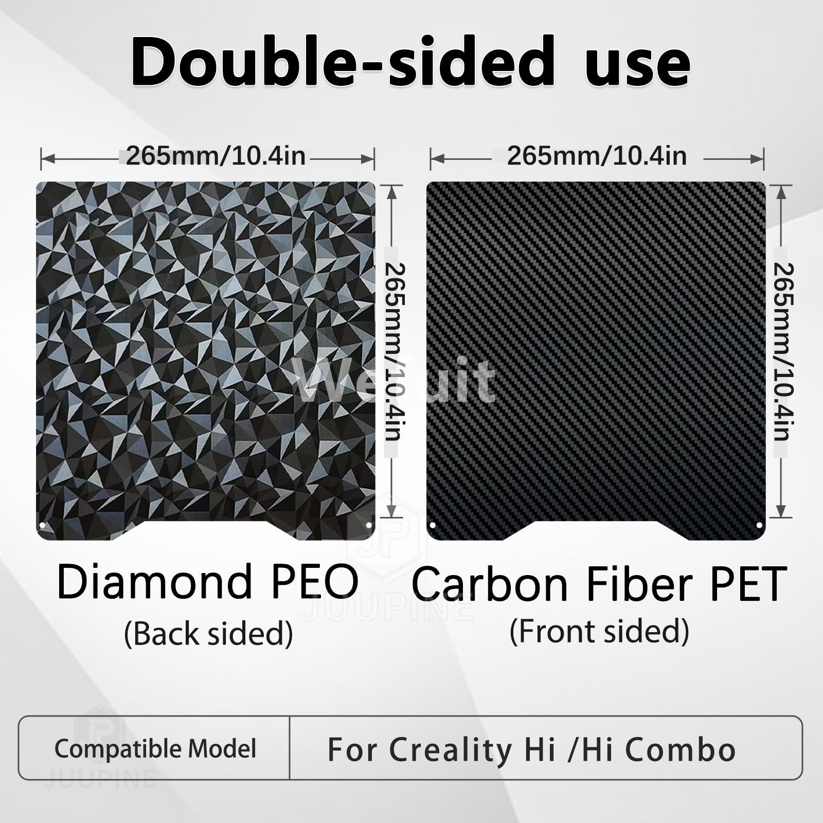 for Creality Hi Combo Build Plate 265x280mm,Double Sided Textured PEO PET Spr…