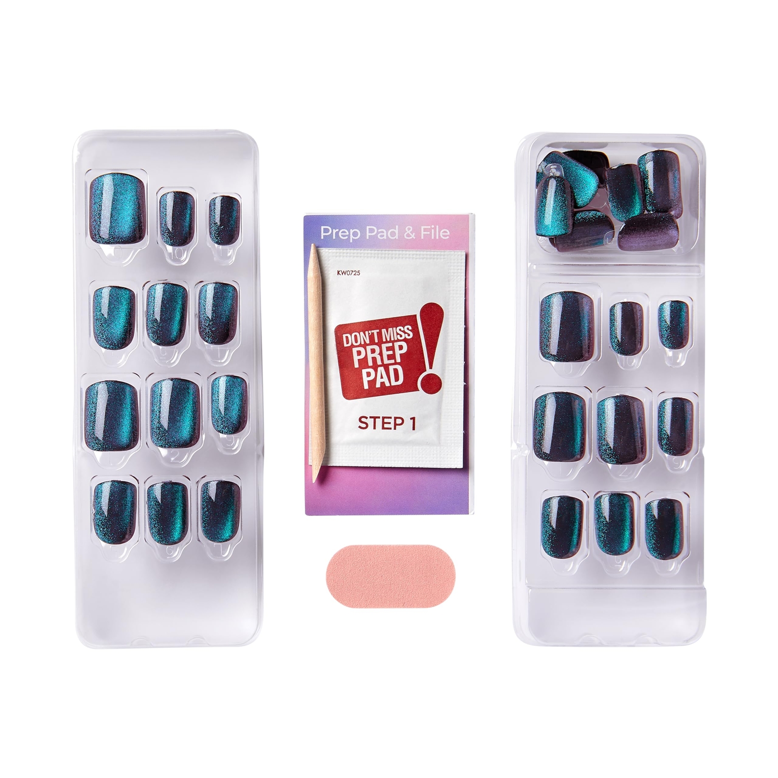 Glue Mani Press On Nails Better Things Green Short Squoval 30 Nails Full Set NEW
