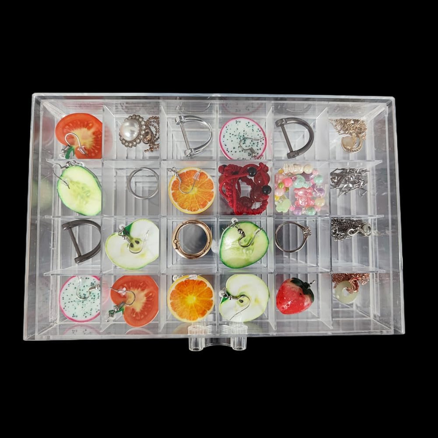 Clear Acrylic Jewelry Organizer Box with 5 Drawers 120 Grids, Dustproof Trans…