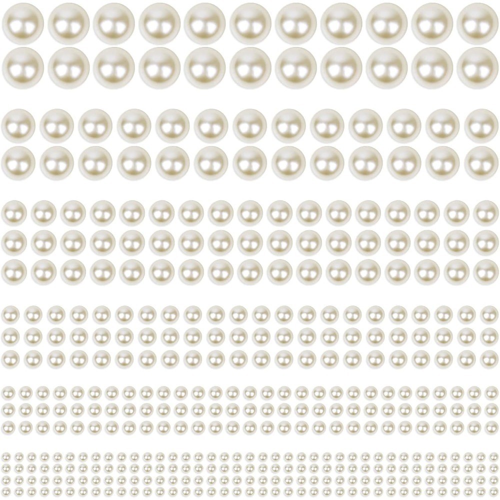1980Pcs Self Adhesive Pearl Stickers, Pearls Sticker Gems for Hair, Face,
