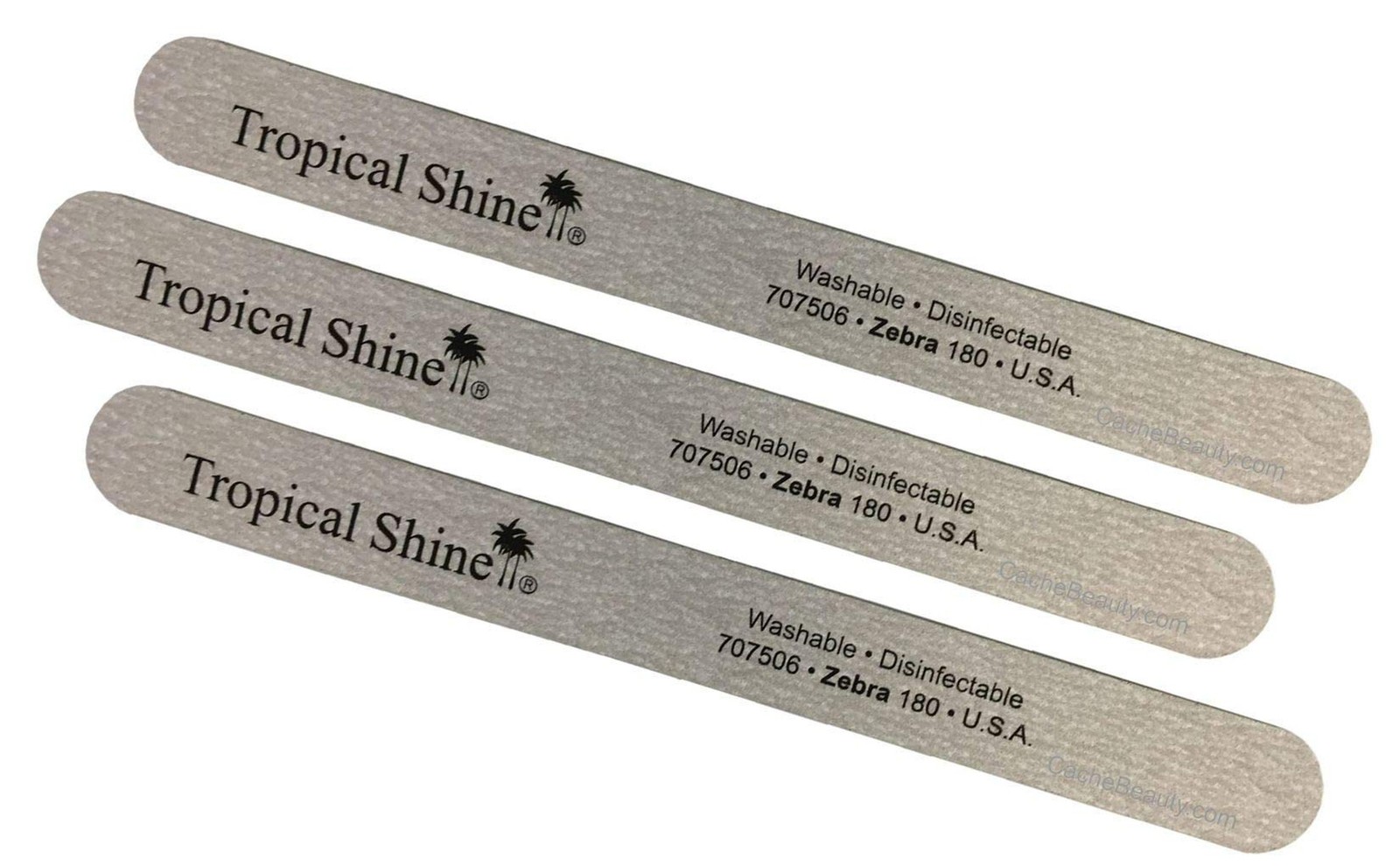 Tropical Shine Zebra Nail File, 180 Grit – Washable & Disinfectable Coarse Em…