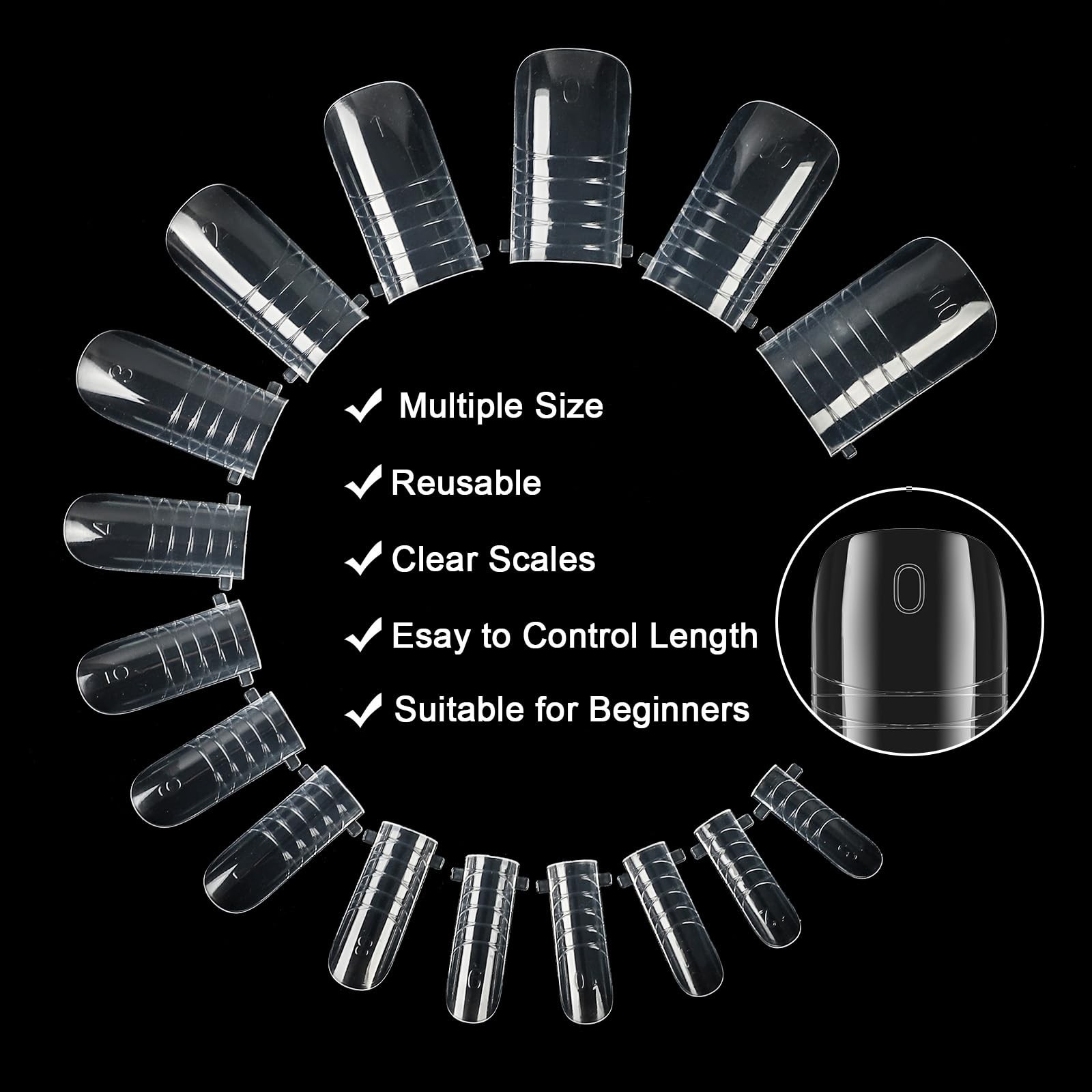 ASONRL 160 Pcs Toe Nail Forms 16 Sizes