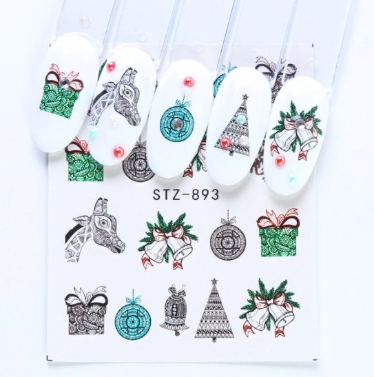 Christmas Nail Art Water Decals: Santa, Snowman, Reindeer(Group 1)