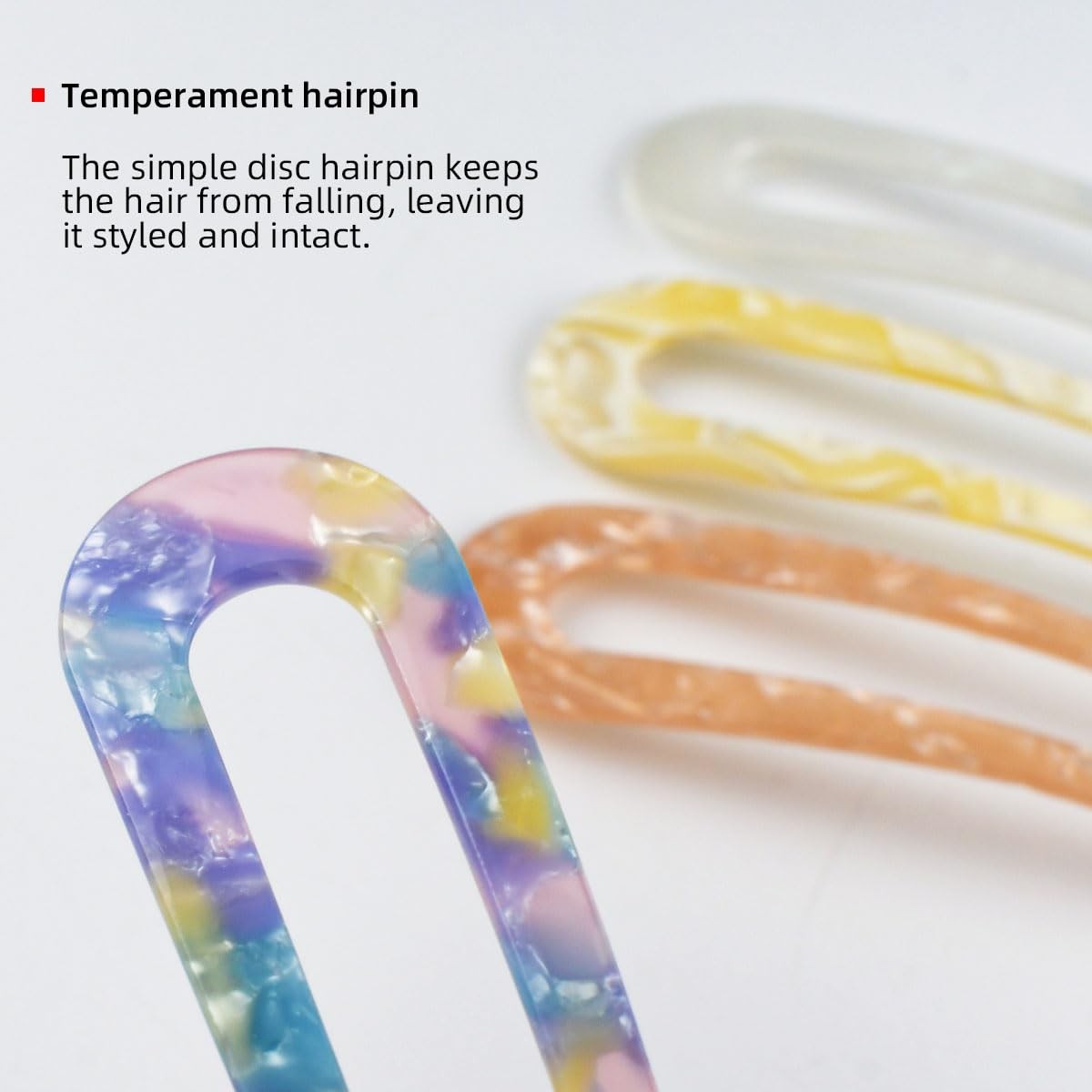 4PCS Hair Pins Clips U Sticks French 1 Count (Pack of 4), Multicolor