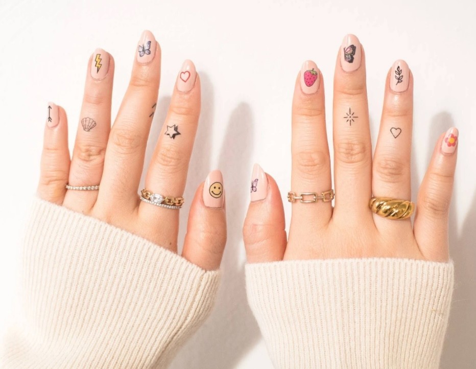 Inked2 Temporary Tattoos Nail Art For Skin And Nails, 100+ Designs