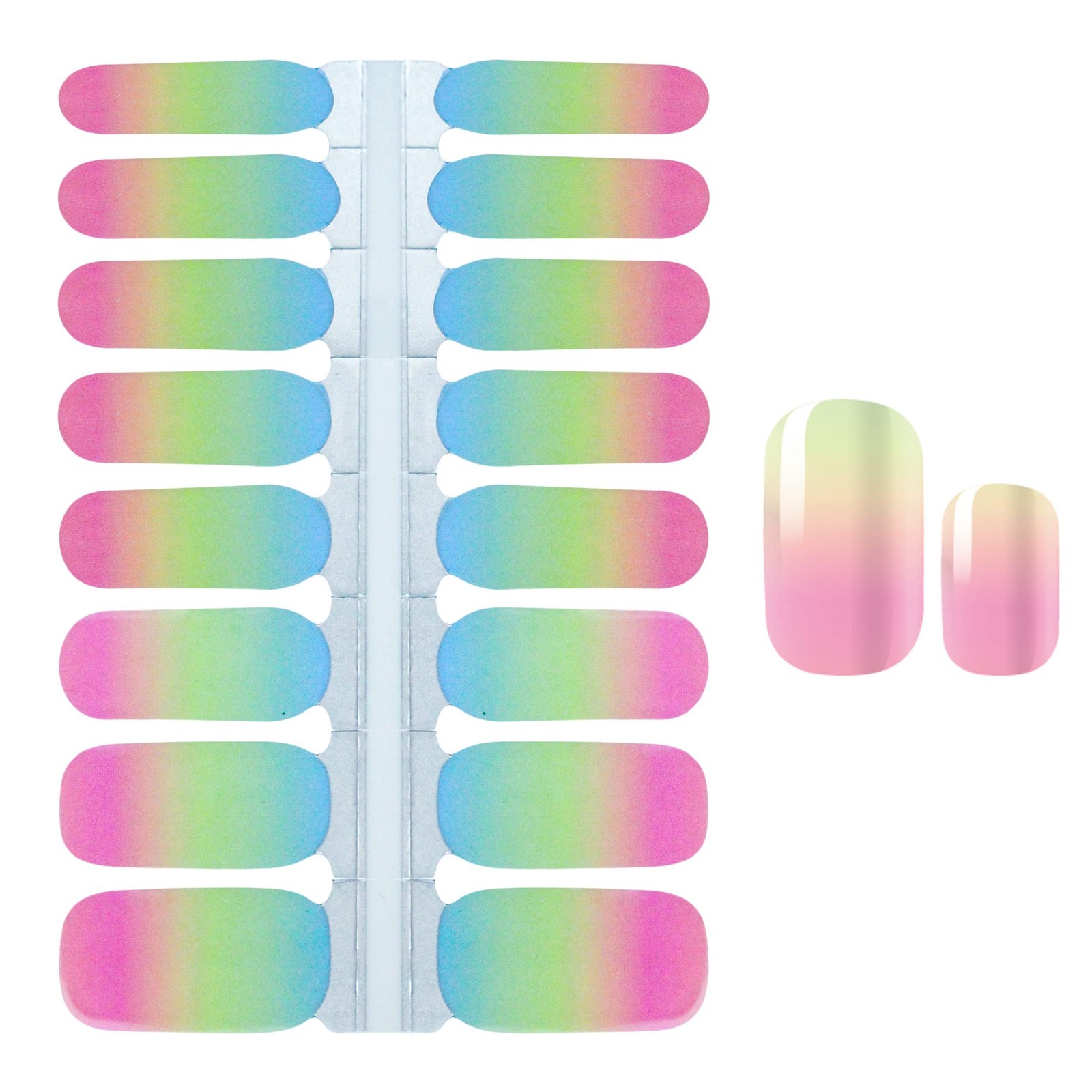 5 Sheets Rainbow Nail Wraps Nail Polish Stickers Self Adhesive Nail Polish St…