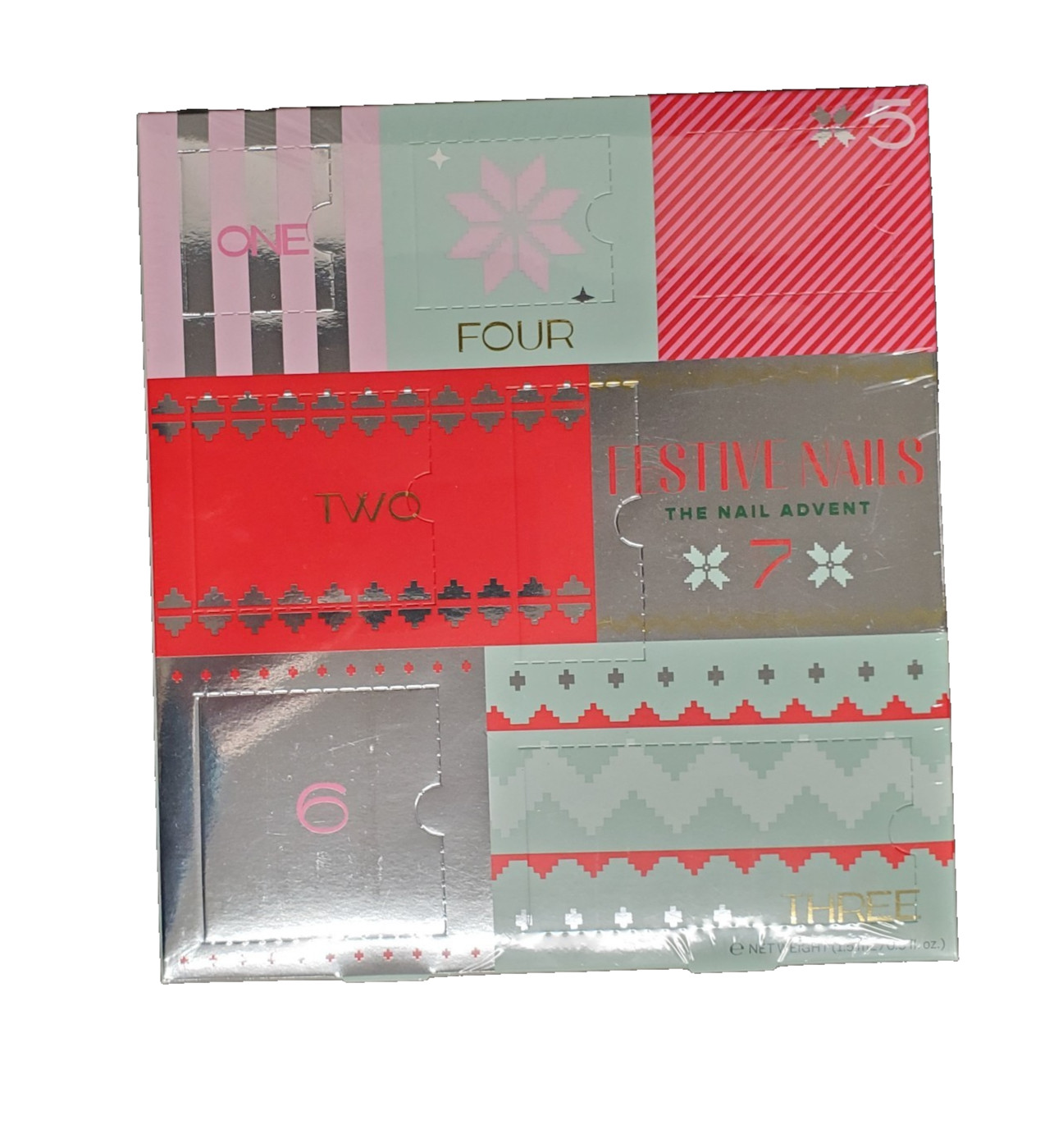 7 Pc Festive Nails Advent Box-IOB-Gift-Press On Nails-Nail Gems & Stickers