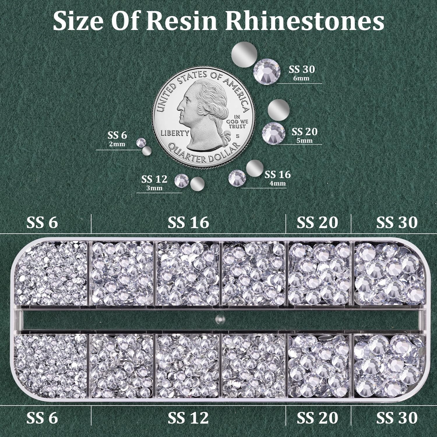 Clear Flatback Rhinestones with B7000 Glue for DIY Crafts, Nail Art Jewelry