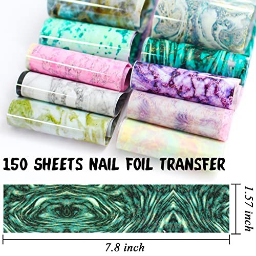 150 Sheets Nail Foil Starry Sky Star Laser Transfer Foil Iridescent Style