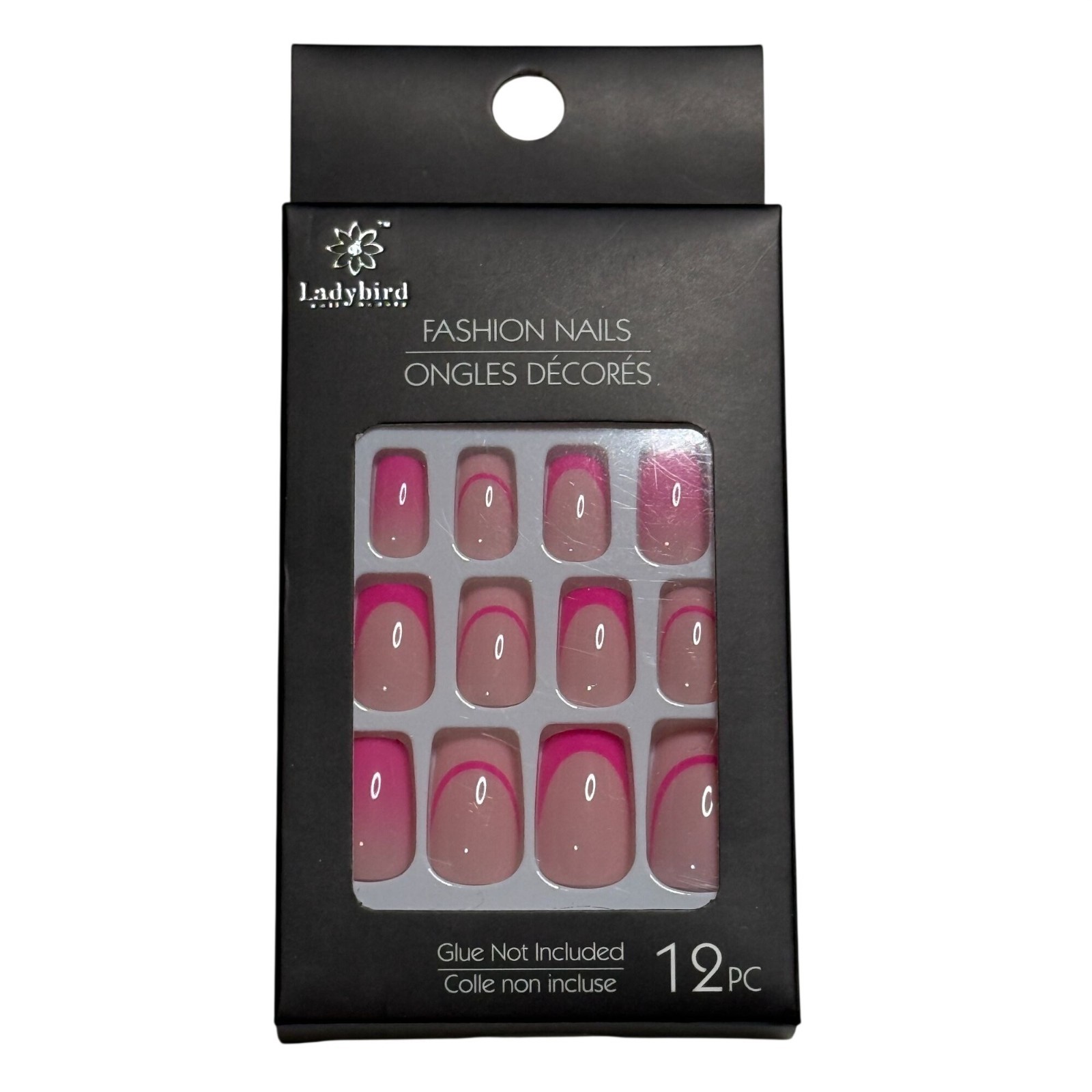 Press On Nails Pink French Tip Cute Spring Nails 12pc Short Glossy