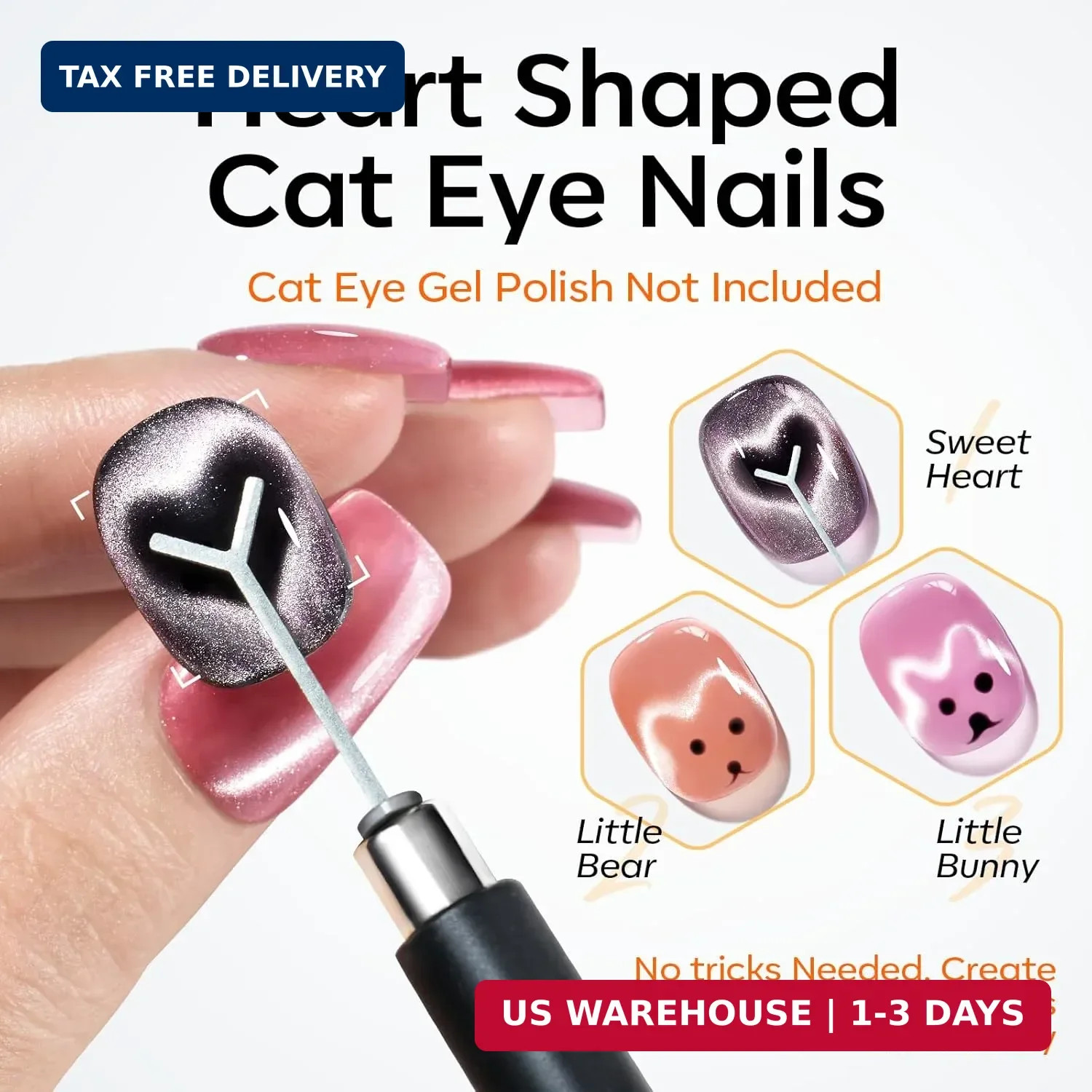 modelones Cat Eye Magnet Set, 15PCS Multi-Shape Nail Magnet for Cateye Gel Polis
