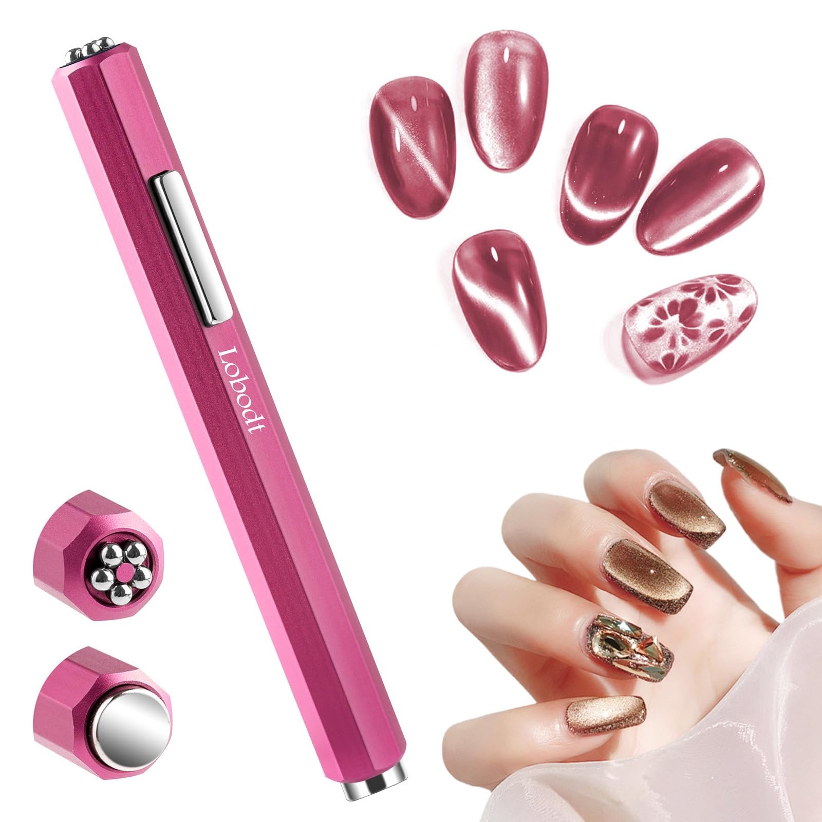 Lobodt Cat Eye Magnet for Nails, professional 3-in-1 nail magnet tool, octagonal