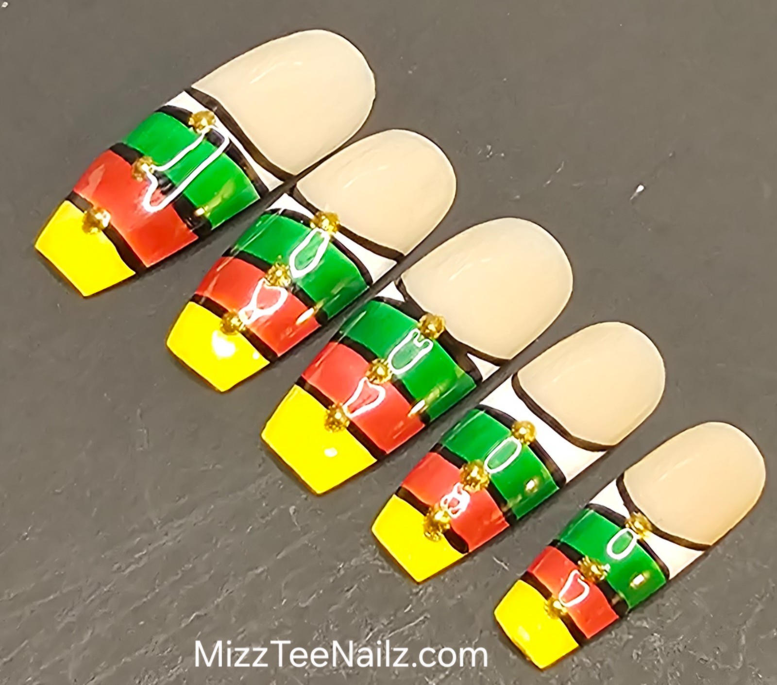 Press-On Nail Set #103: Black Pride 2