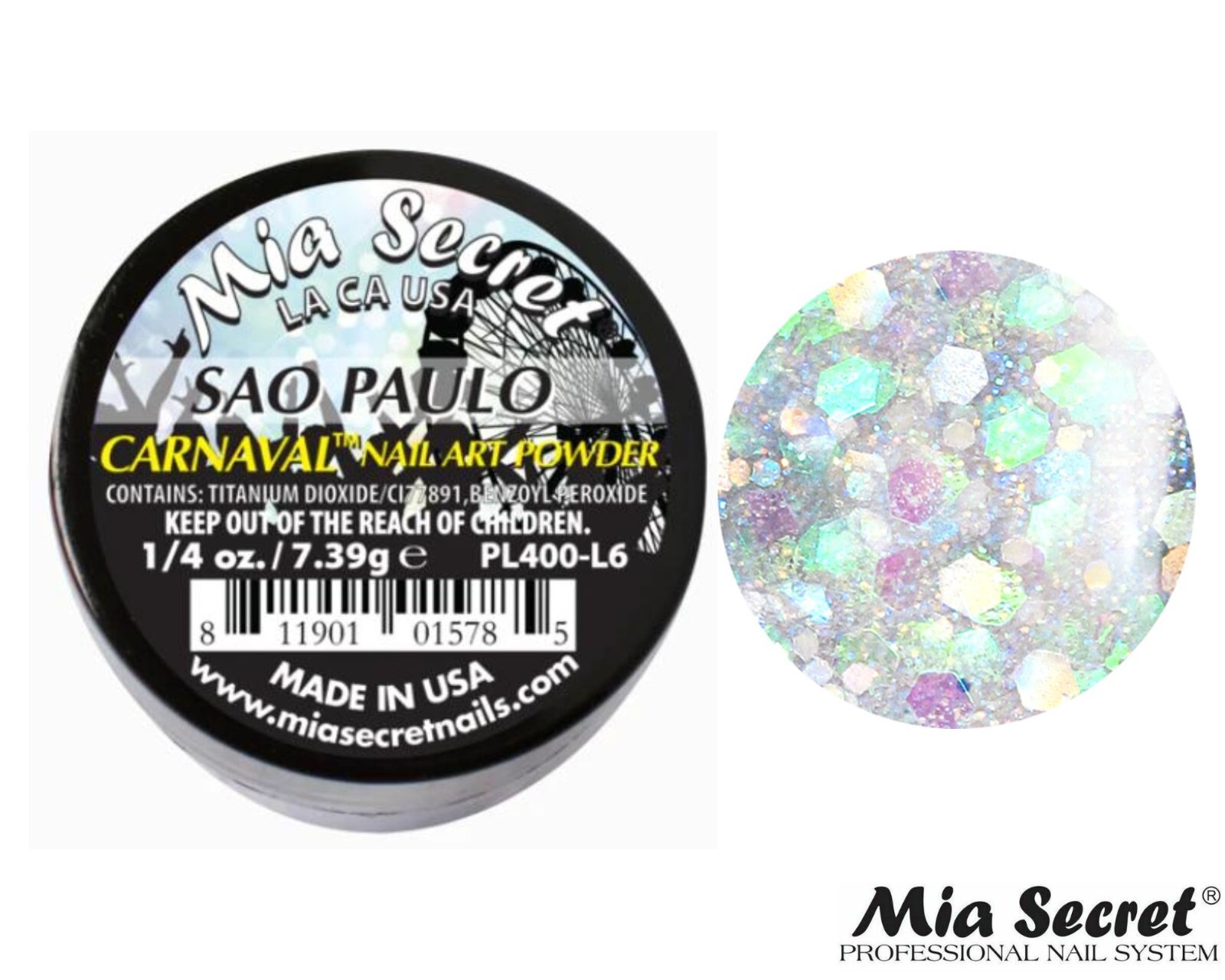 Mia Secret Nail Art Powder Carnaval Collection (SAO PAULO) 1/4oz
