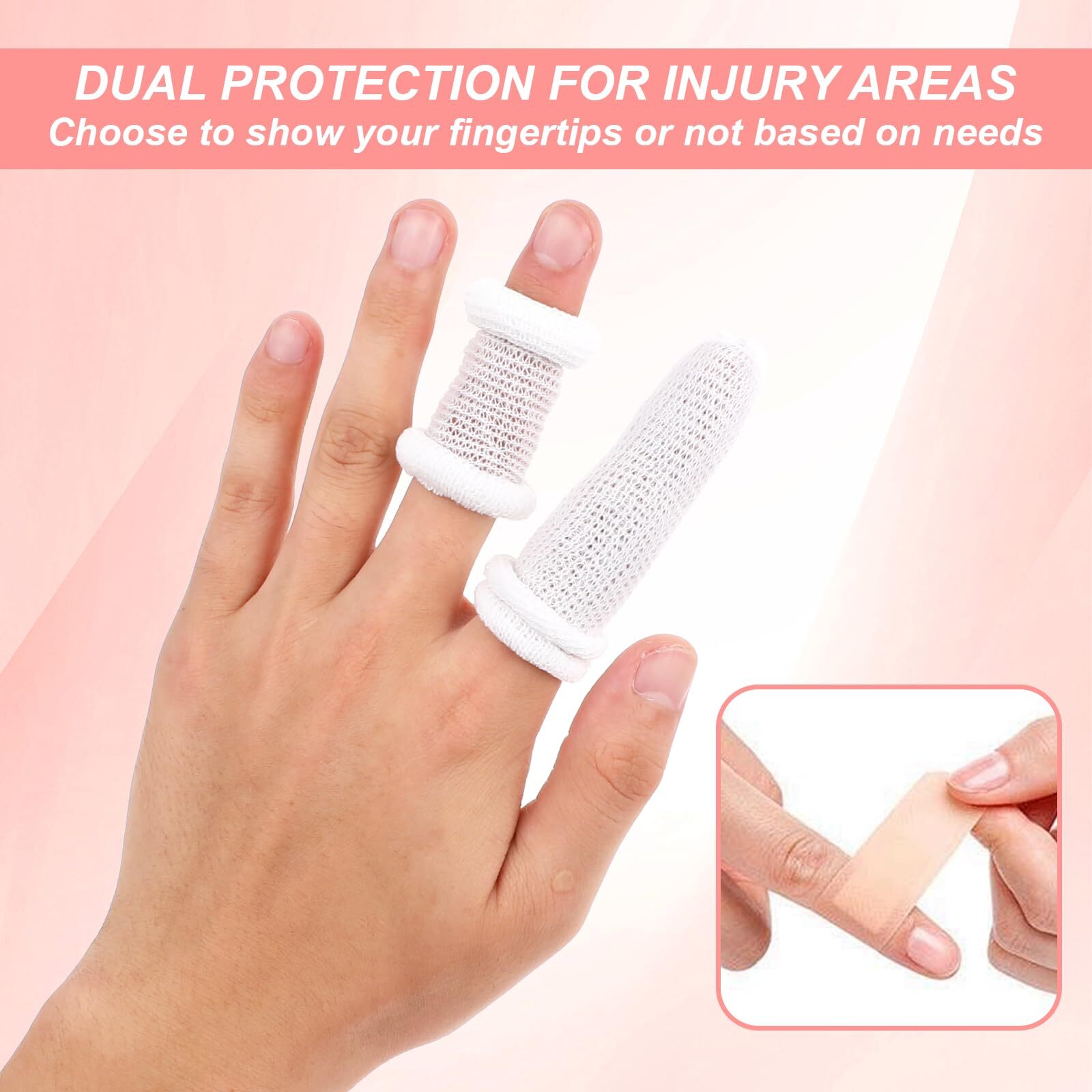 30 Pcs Bobs Thumb Bandage Finger Bandage Tubular Cotton Finger Cots for Kitchen
