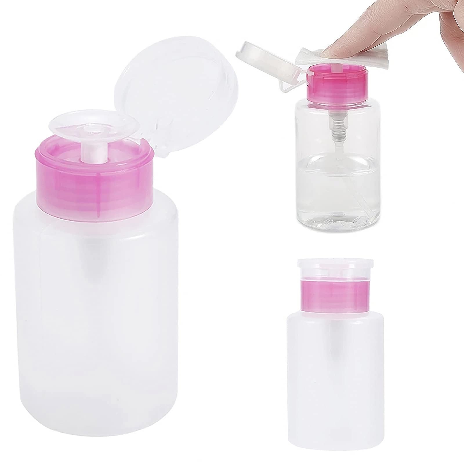 1000Pcs Nail Cotton Pads,1pcs Push Down Pump Dispenser Bottle For Nail