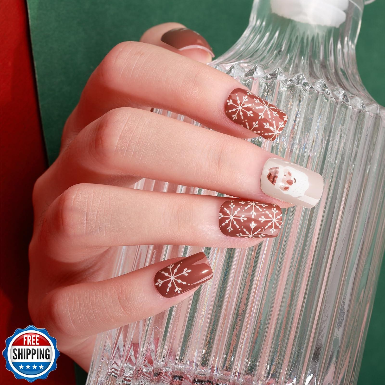 winthrop 8 Sheets Christmas Nail Wraps Full Stickers Nail Polish Strips, DIY