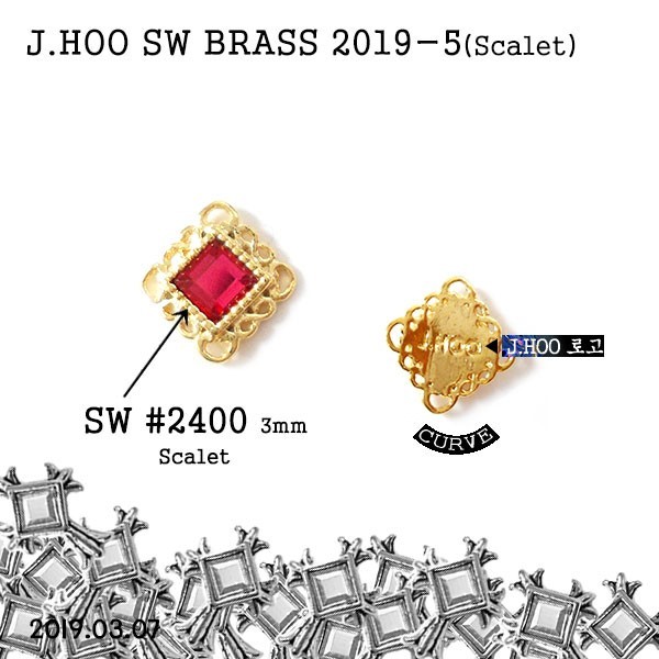 J.Hoo Nail Charms – SW 2400 Parts 2019-5 Gold plating ( 2pcs)