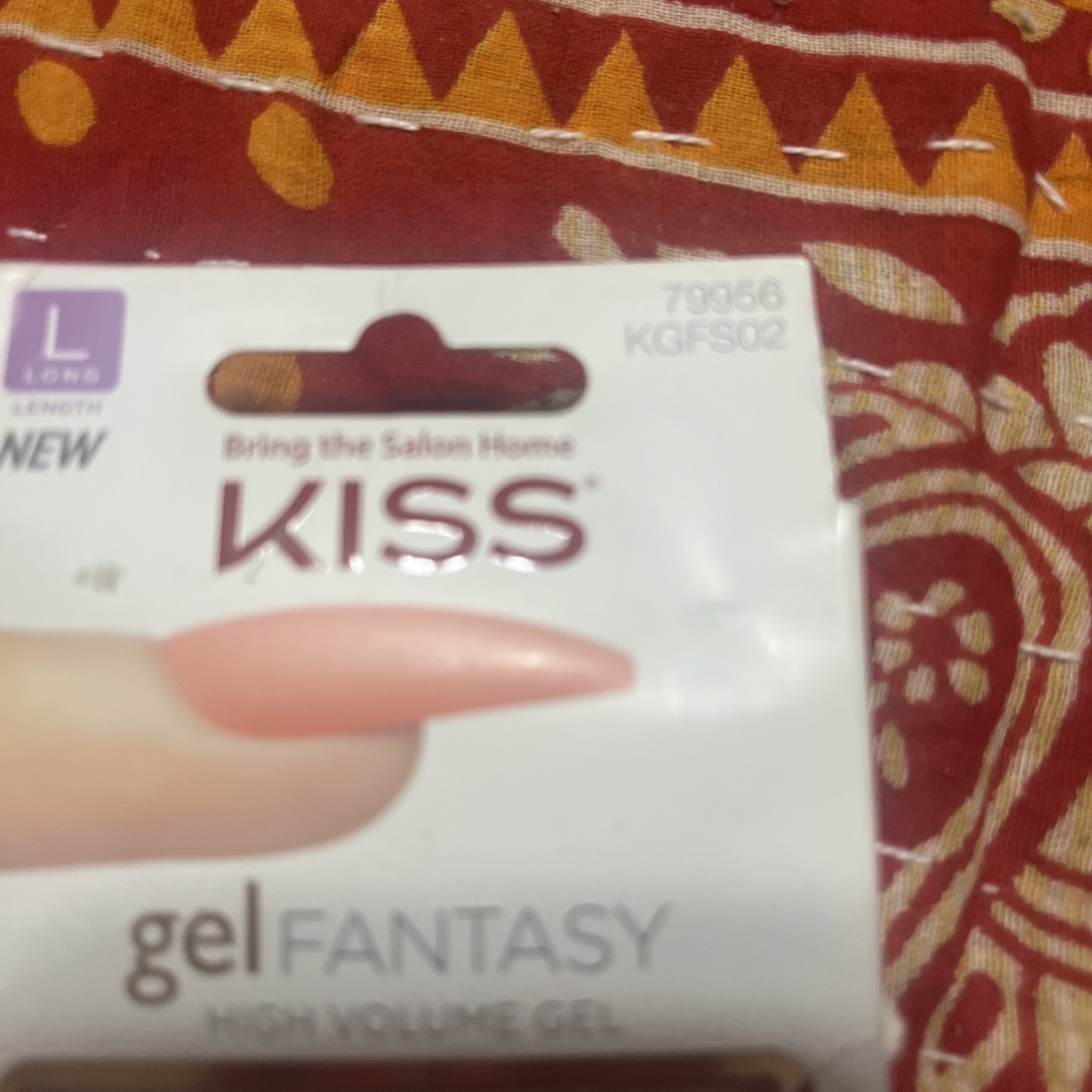 KISS Gel Fantasy NAILS GLUE ON Matte Fresh Coral LONG LENGTH 79956