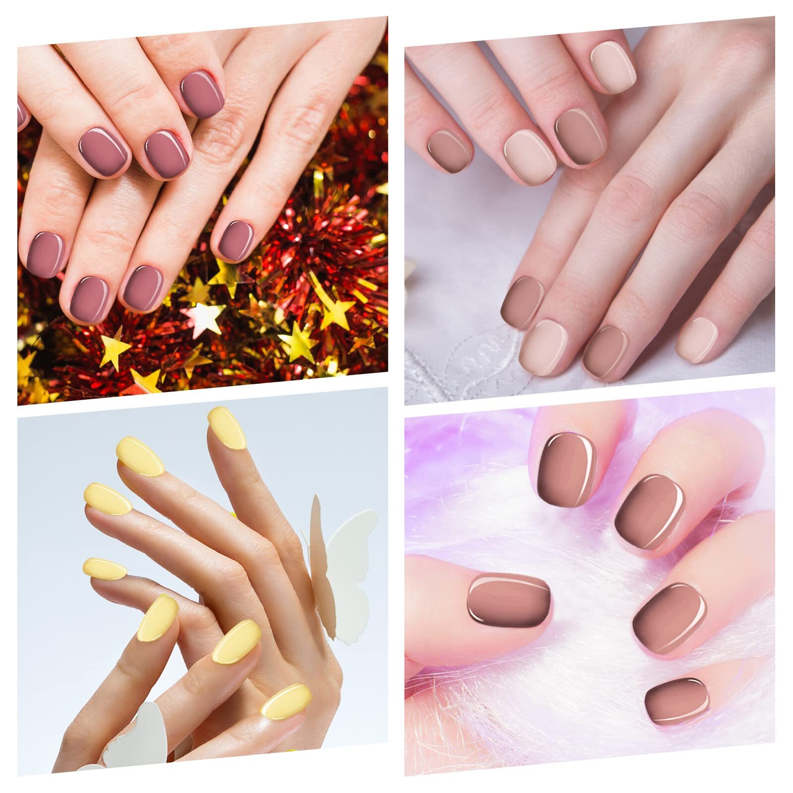 Honoson 720 Pieces Short False Square Artificial Fake Nails Full Cover nails