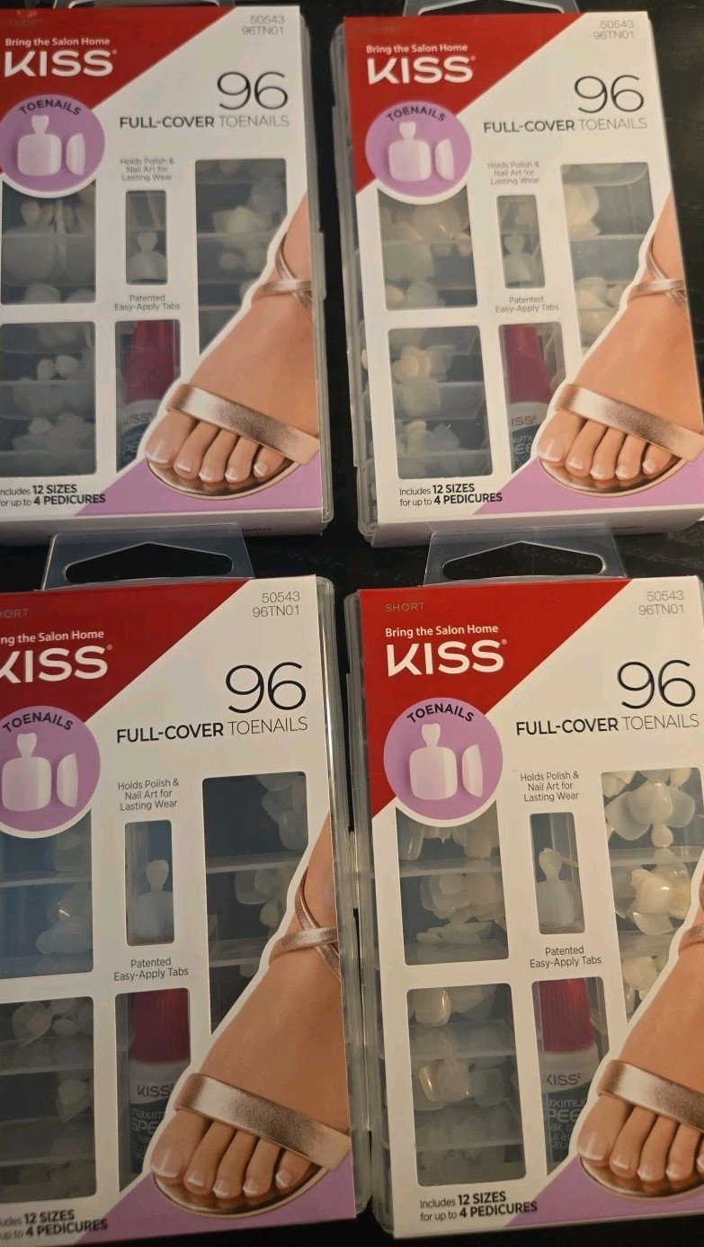 Toenails With Glue Included Kiss White Toe Nails 36 Lot