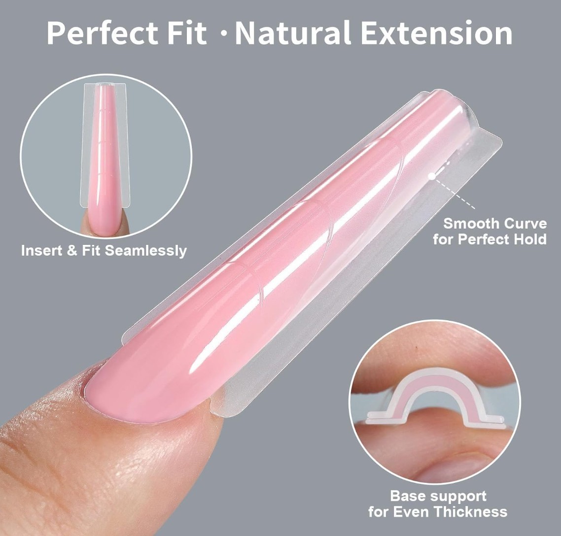 256Pcs Easy Nails Art Forms with Sandwich Design for Paperless