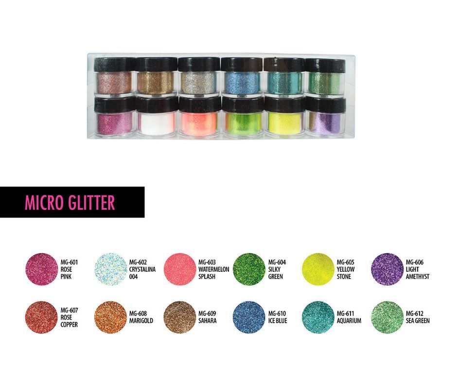 Mia Secret Nail Art Powder MICROGLITTER 0.25oz (Single Or 12 Colors Set) -SELECT