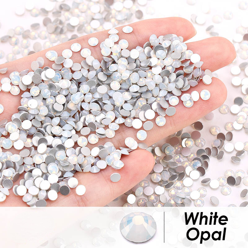 1440pcs Opal Color Rhinestones Crystal Flatback Round Glass Gems Nail Art Decor