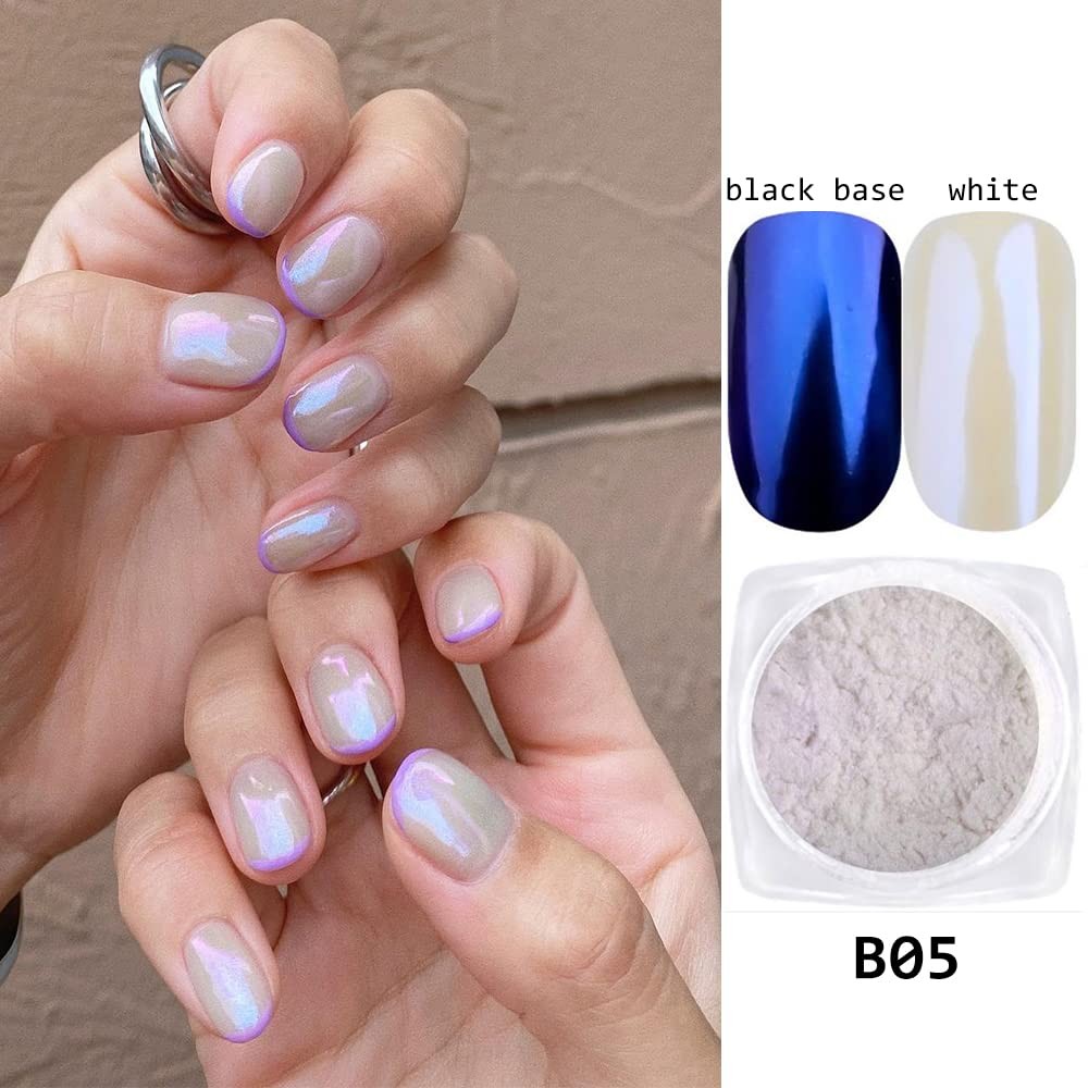 Pearl Chrome Nail Powder Set – 7 Colors Aurora Mermaid Effect B01-07