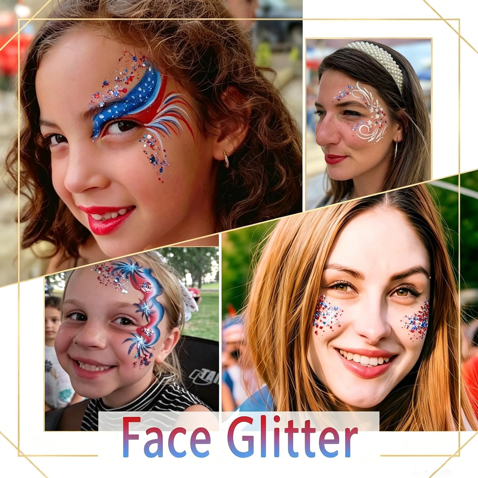 Patriotic Body Glitter Stick,4Th of July Outfits and Accessories,250Th Anniversa
