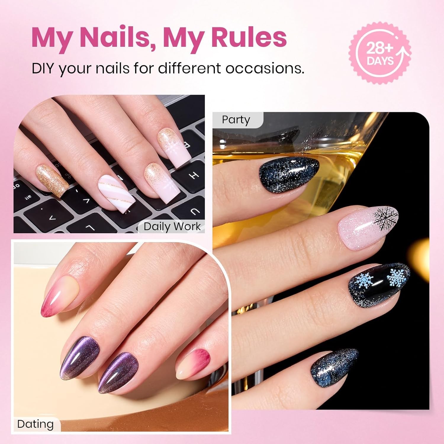 Soft Acrylic Nail Tips – Flat-X Almond Square, 320 pieces for Nail Art