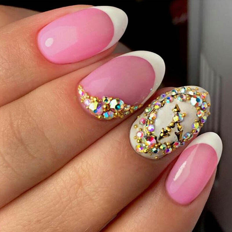 1440pcs Nail Art Rhinestones Glitter Diamond Crystal Gems 3D Tips DIY Decoration