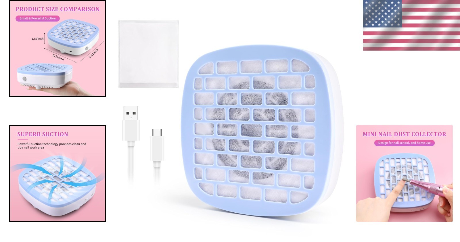 Nail Fan Dust Collector – Lightweight, Powerful & Ideal for Nail Art Enthusiasts