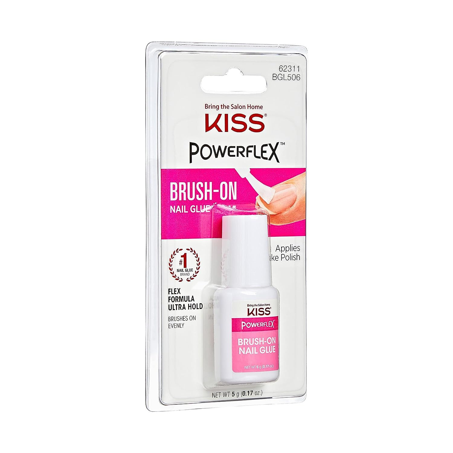 KISS Powerflex, Nail Glue for Press on Nails, Nail Bond, Includes 5G Brush-On Gl