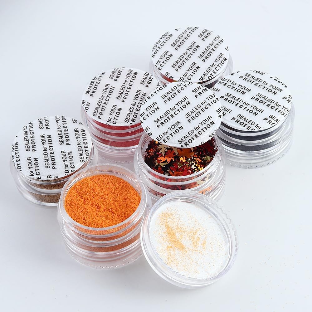 Fall Nail Art Glitters Maple Leaf Nail Sequins, Gold Orange Nail Glitters Fal…