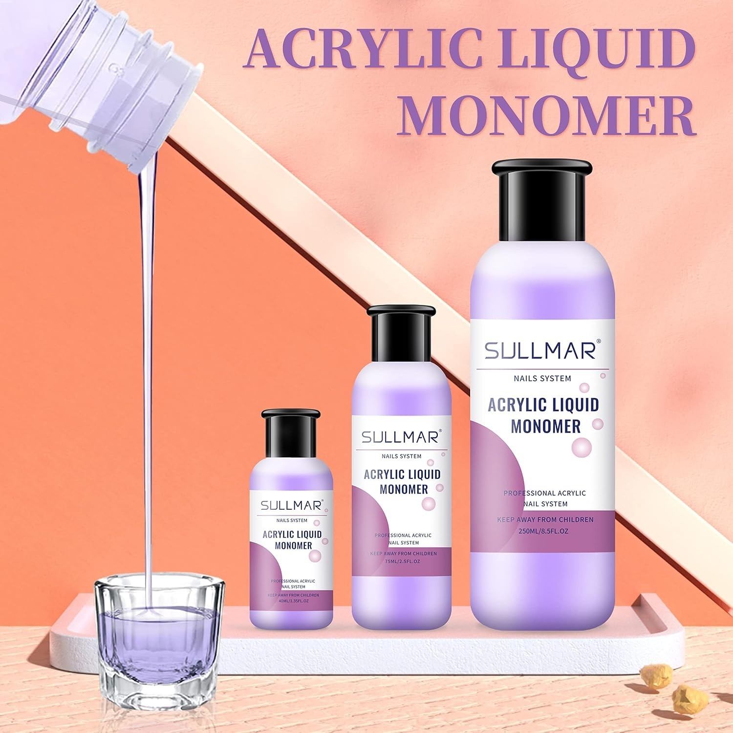 Quick Curing 40ml Liquid Monomer for Acrylic Nails – Perfect for All Levels