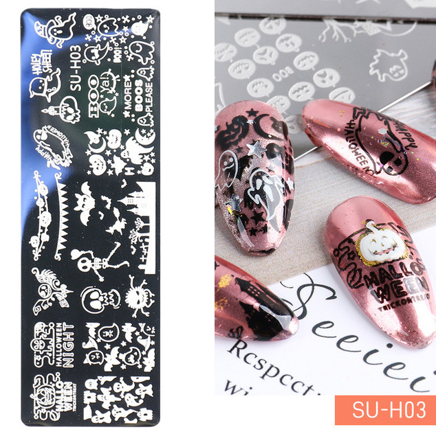 PICT YOU Halloween Xmas Stamping Plates Nail Art Stamp Templates Stainless Steel