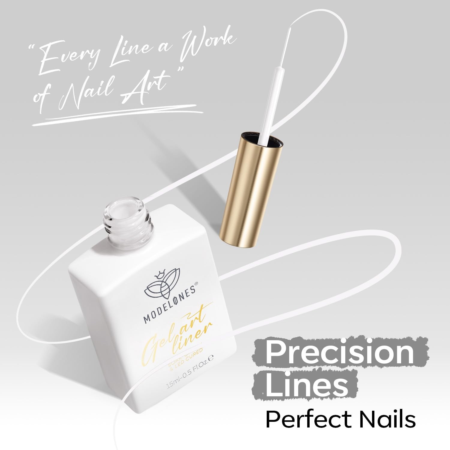 White French Tip Liner Gel Polish 15ML Nail Art Paint Swirl DIY Home Salon