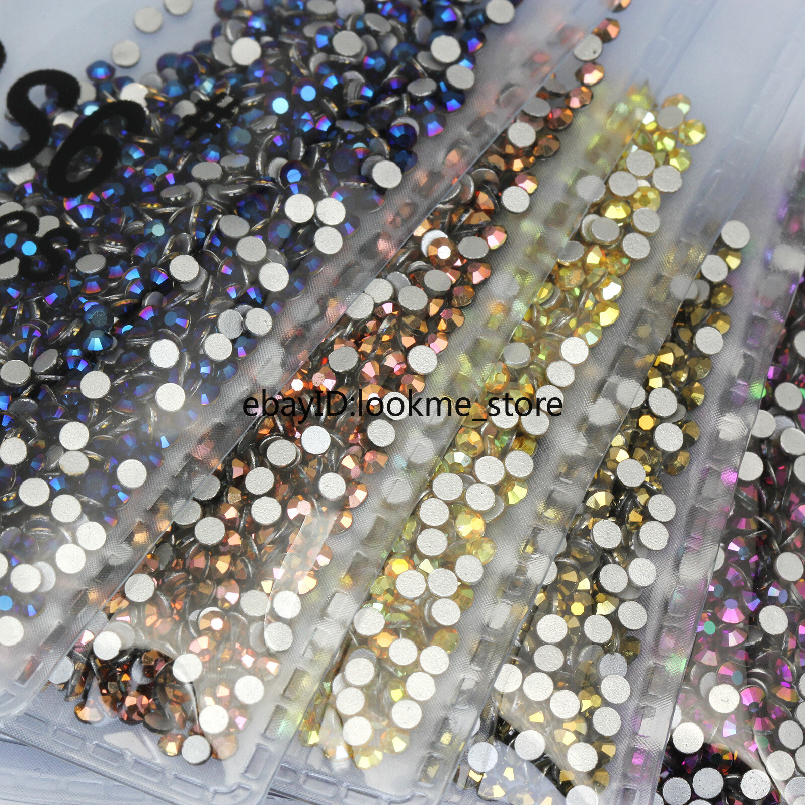 1440pcs 2 mm (ss6) Crystal Glass Rhinestones Flatback Gems Nail Art Crafts Decor