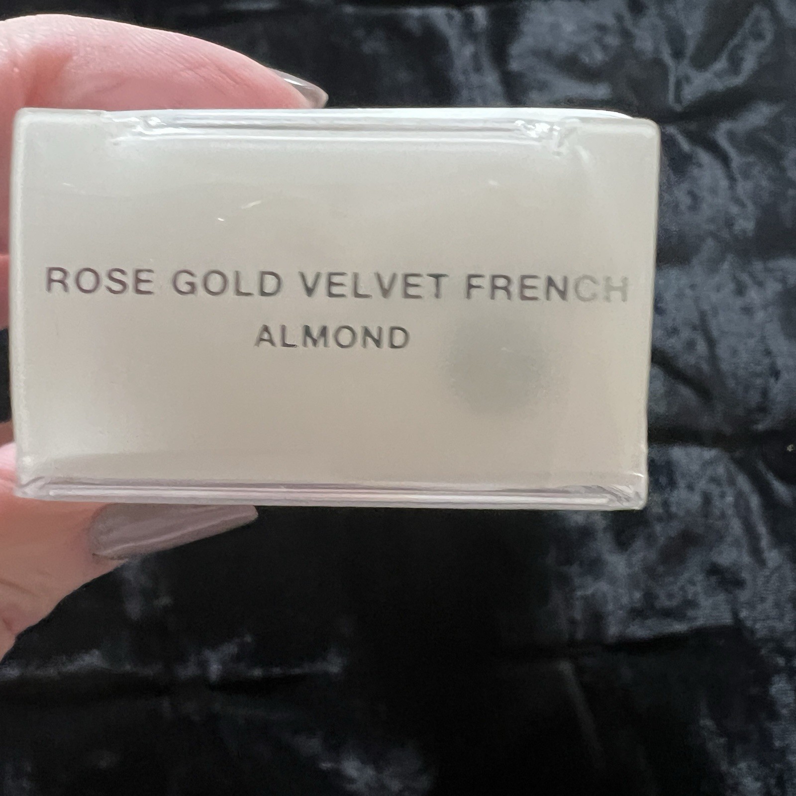 💖 Static Nails Rose Gold Velvet French Almond Reusable Pop-On Manicure New In