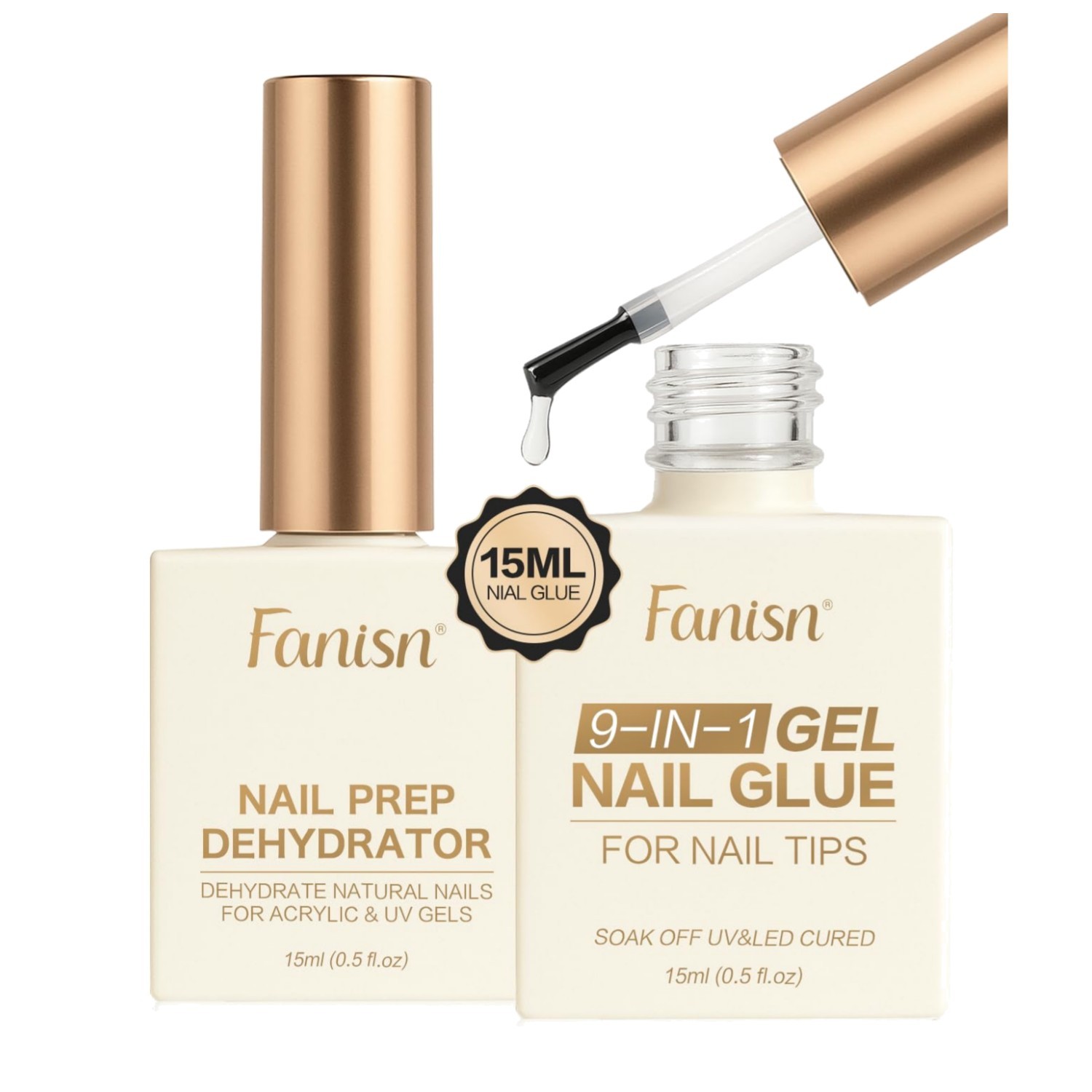 Professional Quality Gel Nail Glue & Dehydrator – Acid-Free & HEMA-Free Formula