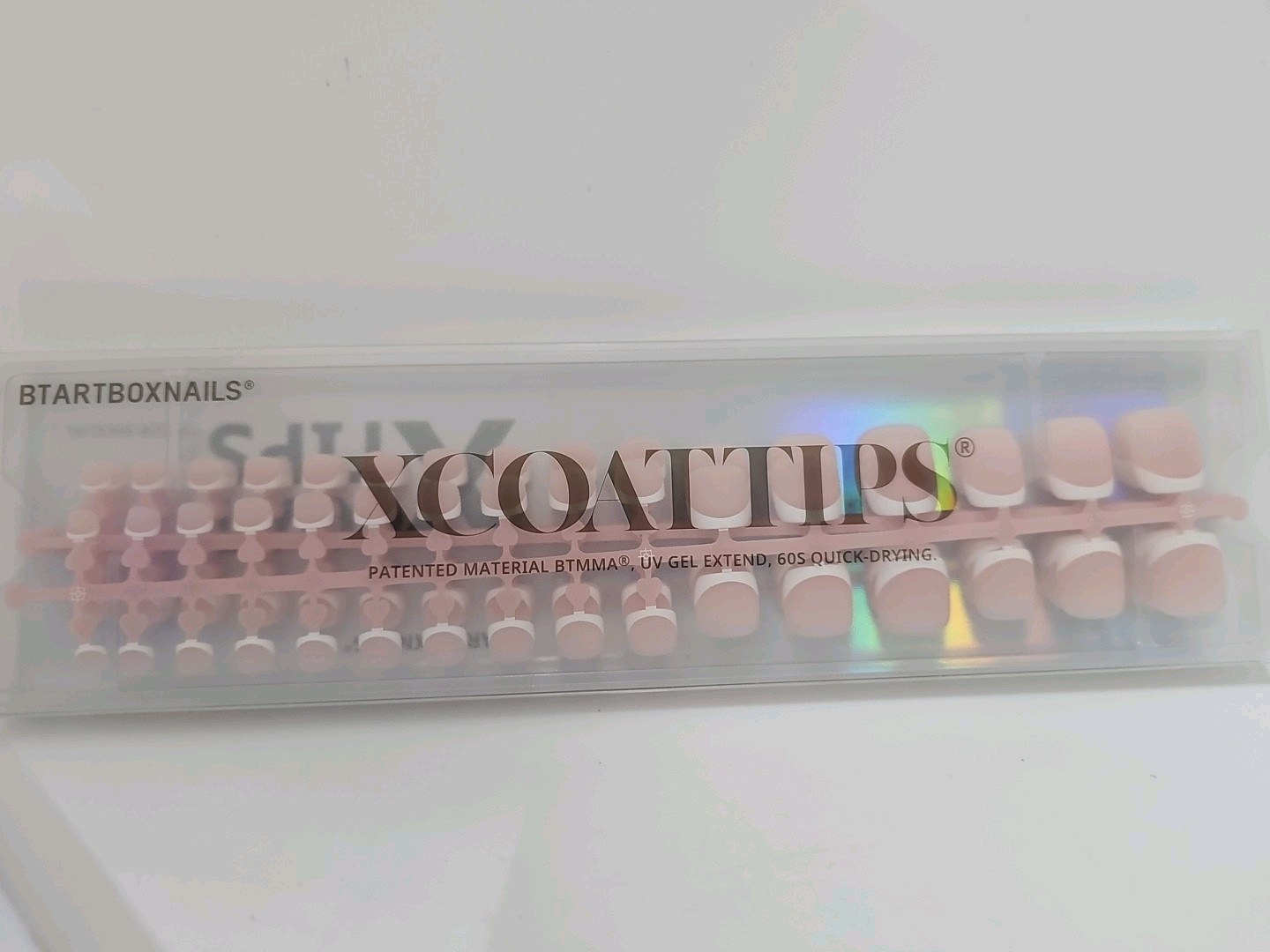BTARTBOXNAILS XCOATTIPS Toenails French Short Square S-L Pink