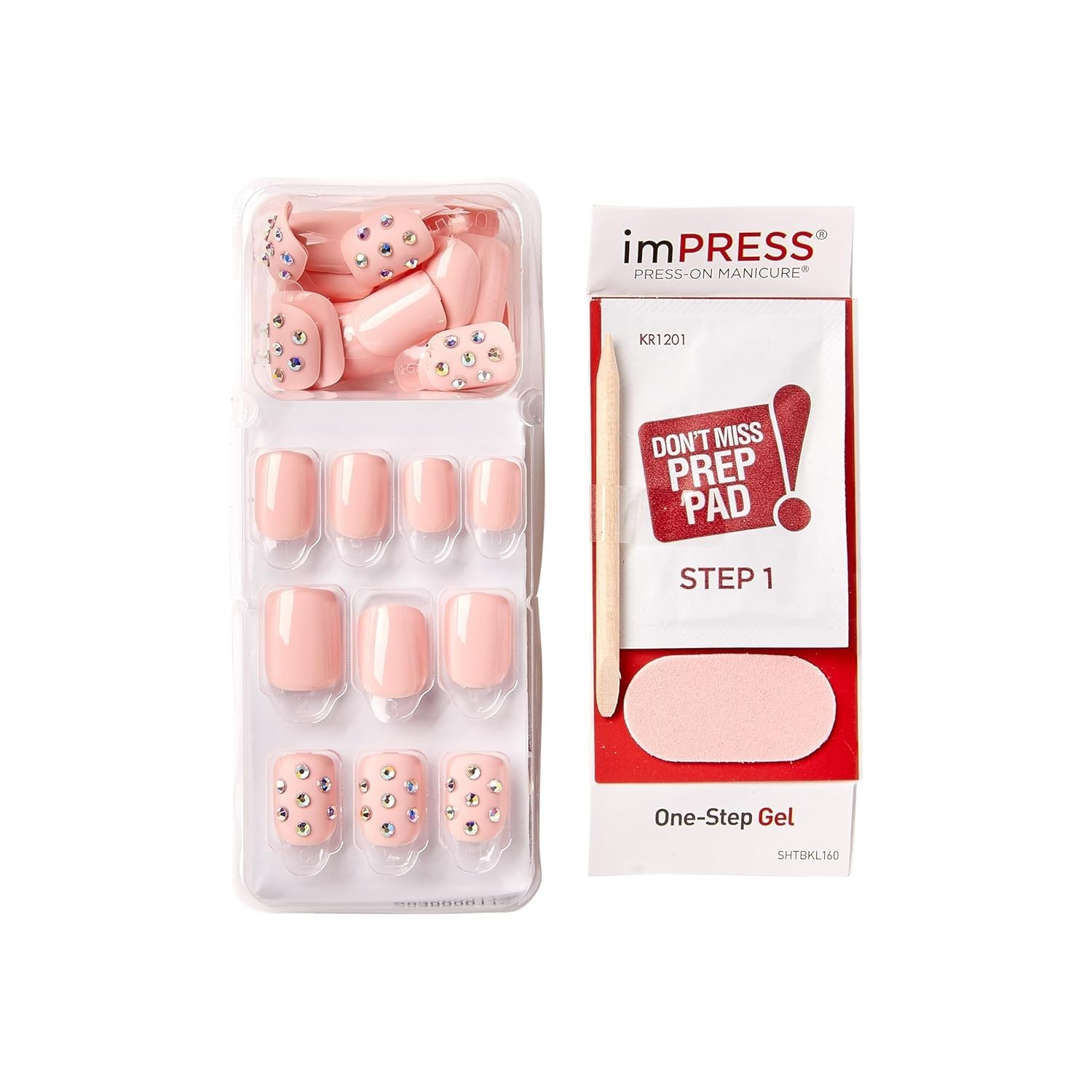 Elegant KISS Pink Press On Nails – ‘Petite Secrets’, 30 Nails, Easy Application