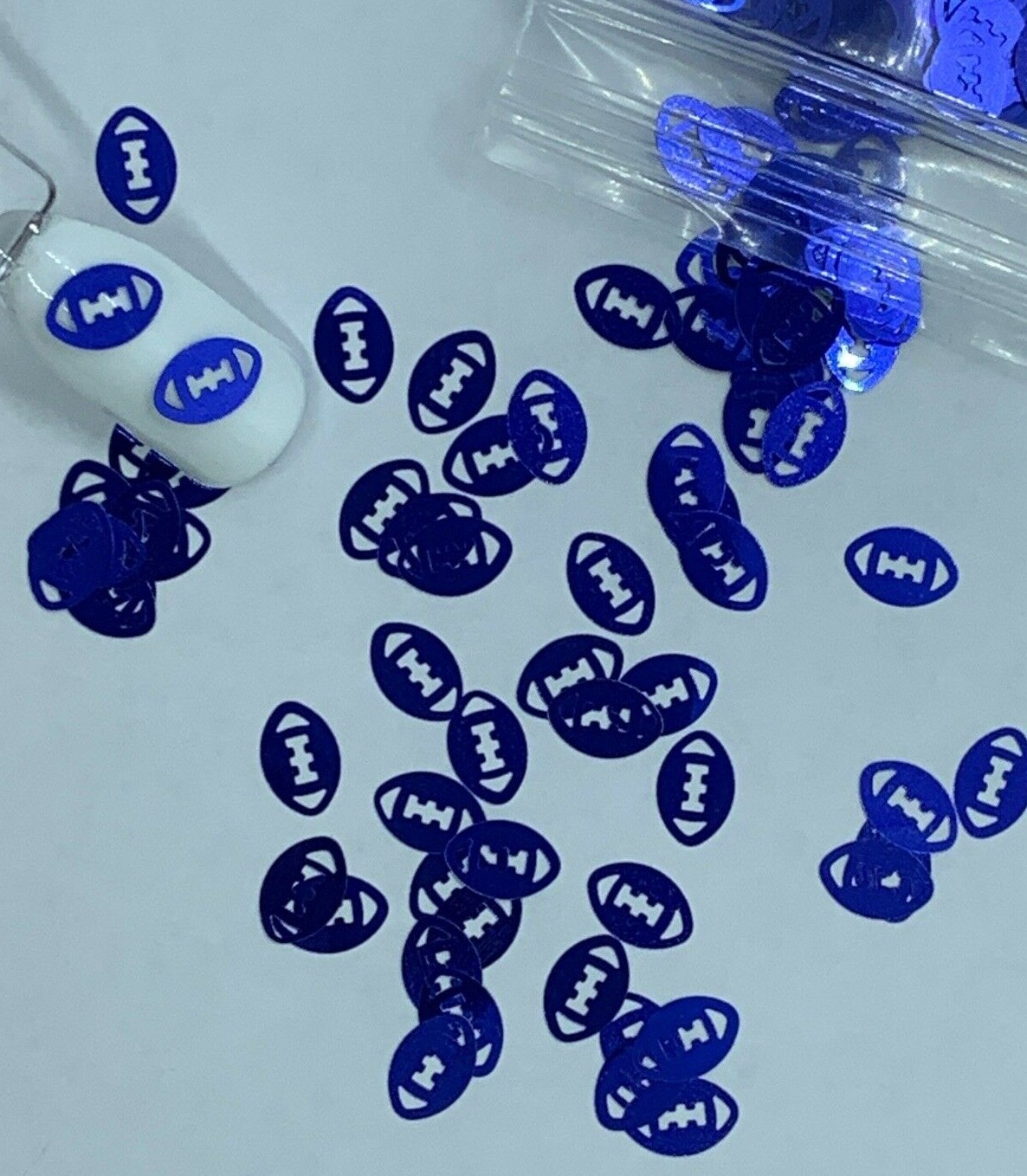 Metallic Blue Football Nail Glitter 8MM | 1 TSP | Gel Nail Art & Acrylic