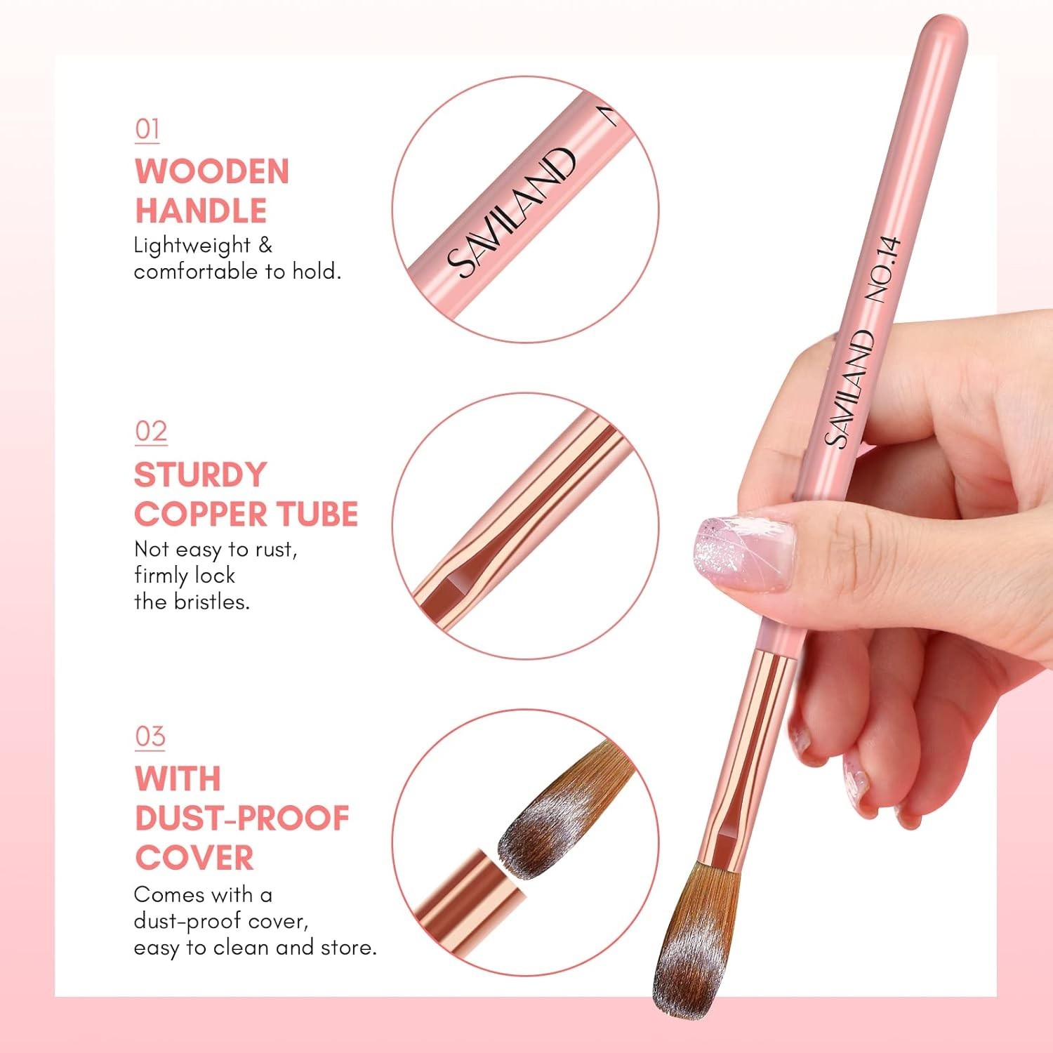 3PCS Acrylic Nail Brush Set: Size 8/10/14 Kolinsky Acrylic Nail Brushes for A…