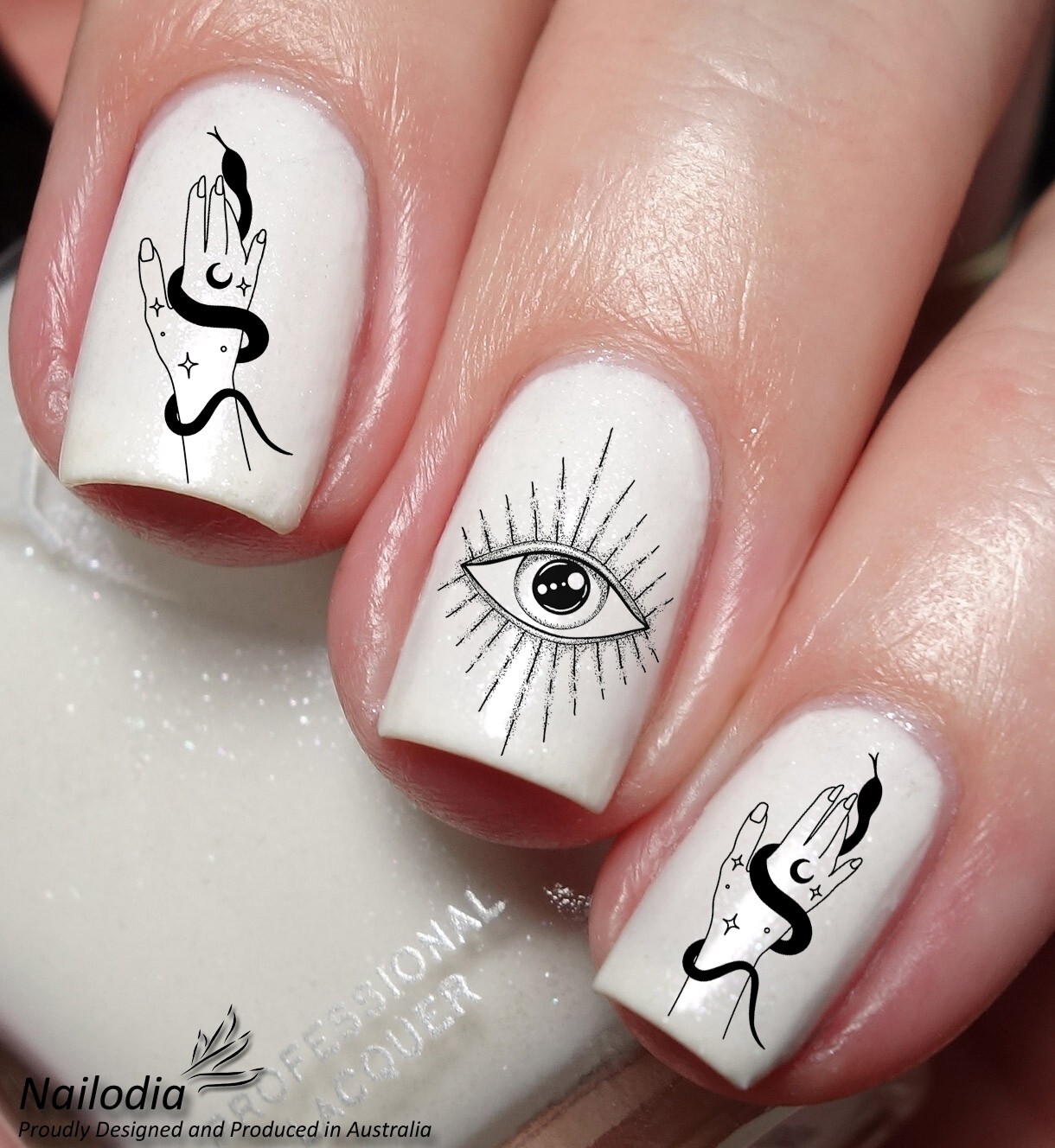 Esoteric Third Eye Nail Art Decal Sticker Water Transfer Slider – Black Magic