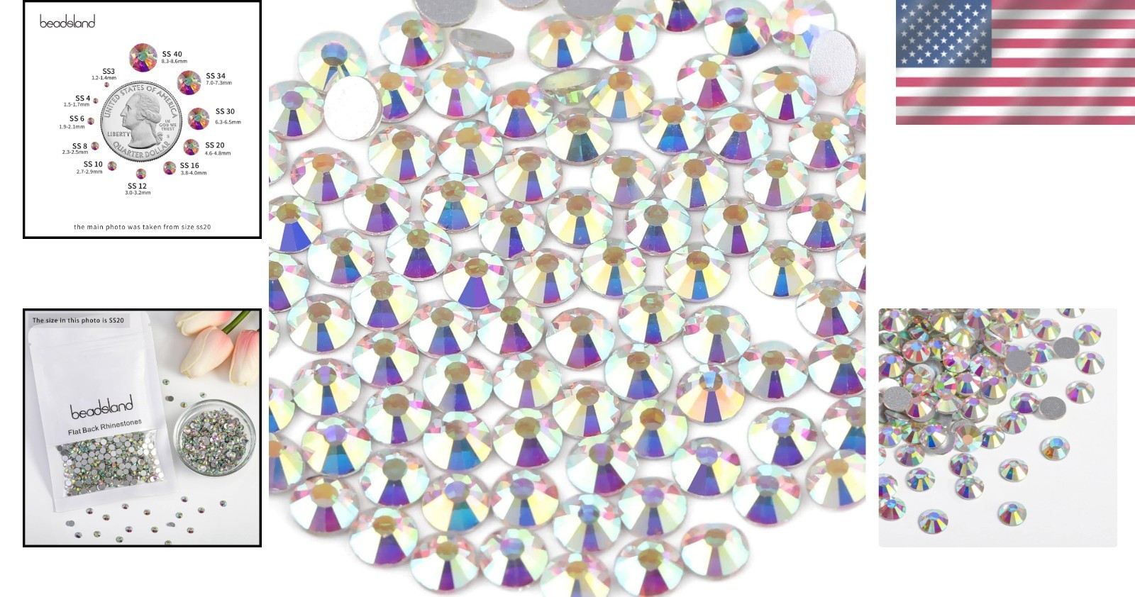 High-Quality 1440pcs SS20 Crystal AB Glass Rhinestones for Creative DIY Projects