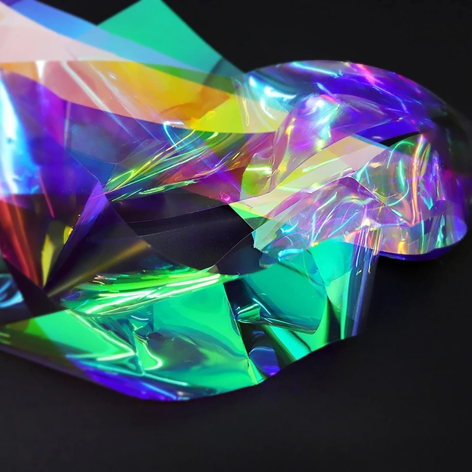 20 Sheets Iridescent Cellophane Nail Foil Glass Broken Sheet Holographic Foils A