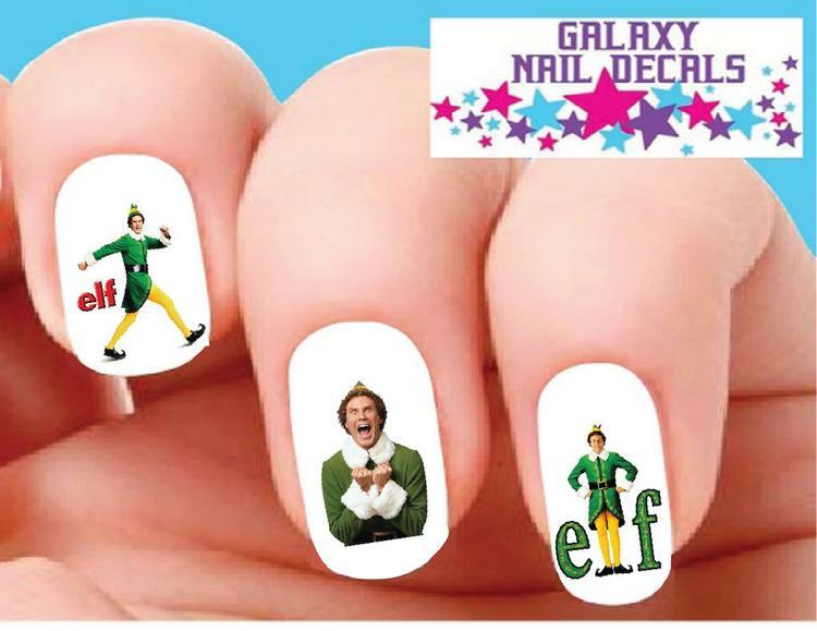 Waterslide Nail Decals – Set of 20 Elf The Movie Christmas Holiday Assorted